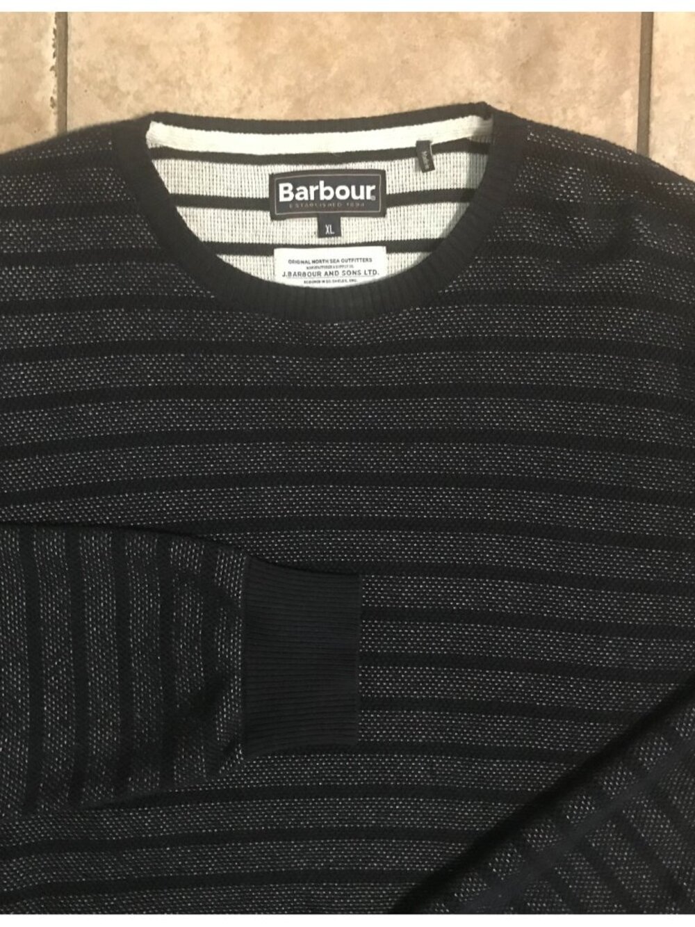 Men's Barbour Cotton Crew Pullover Sweater-Size XL